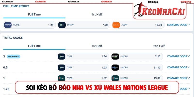 Soi kèo Bồ Đào Nha vs Xứ Wales vòng 1 Nations League
